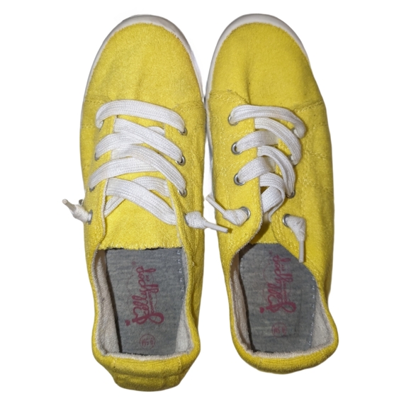 ๐ 3/$15 - Jellypop Yellow Terry Cloth Sneakers, Women's Size 9.5 - Picture 4 of 7